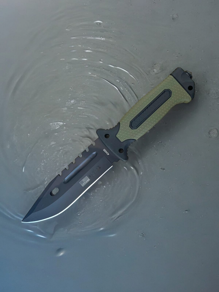 Cutit tactic lama 13cm, de supravietuire, teaca rigida cu busola si cremene, 4048b, accesoriu spart geam, AVI-4167 [2]