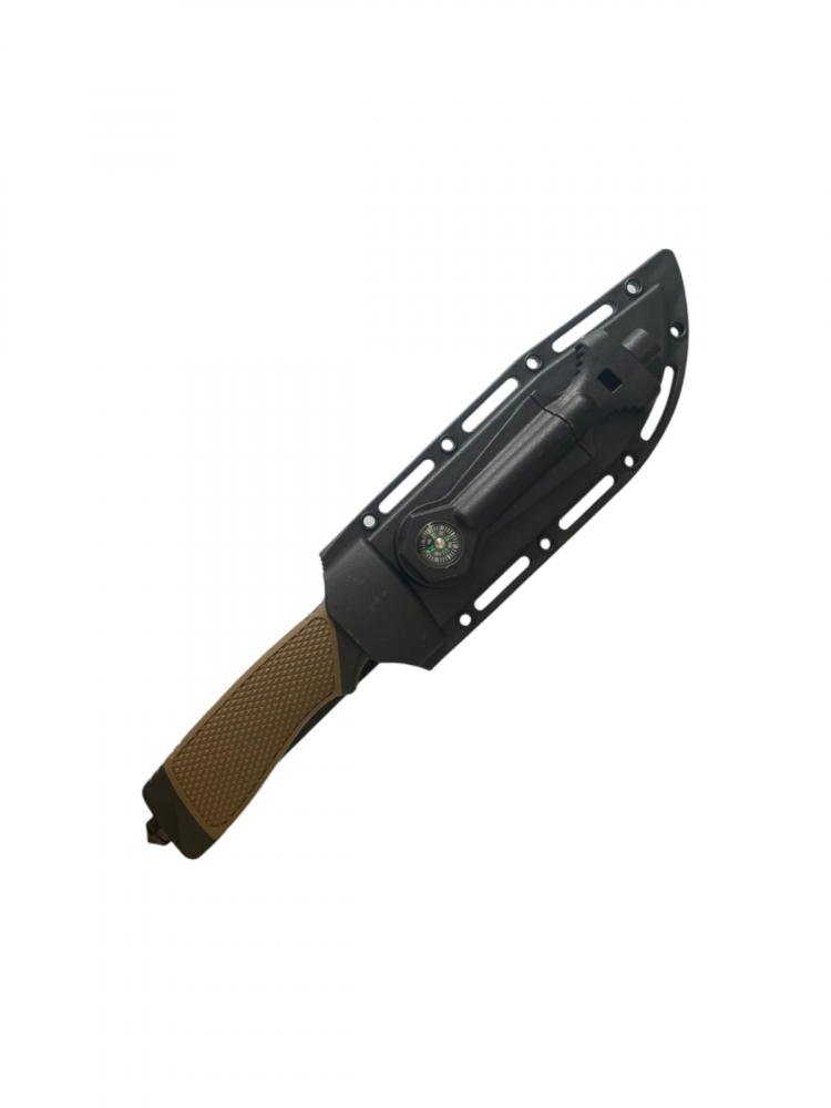 Cutit tactic lama 13cm, de supravietuire, teaca rigida cu busola si cremene, 5118C, accesoriu spart geam AVI-4190 [3]