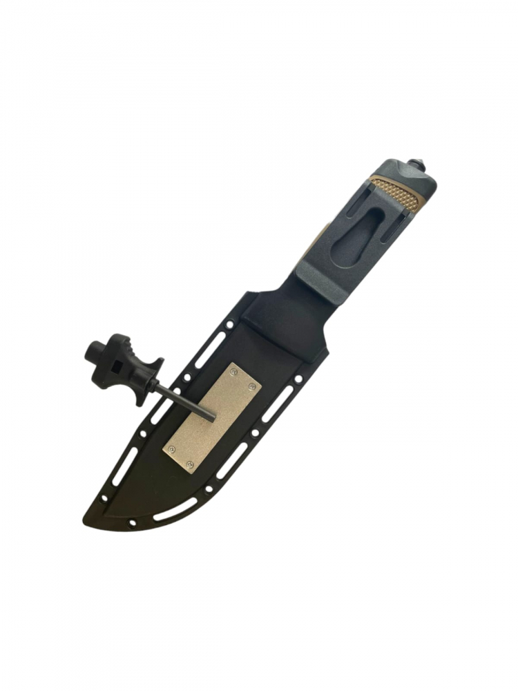 Cutit tactic lama 13cm, de supravietuire, teaca rigida cu busola si cremene, 5118C, accesoriu spart geam AVI-4190 [4]