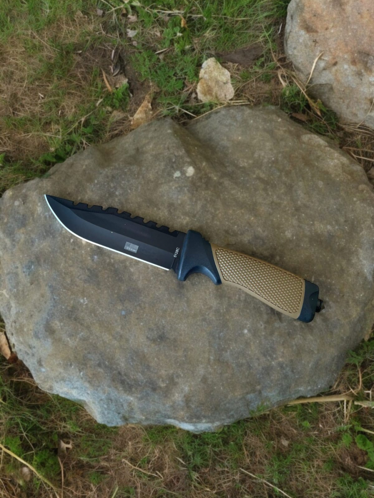 Cutit tactic lama 13cm, de supravietuire, teaca rigida cu busola si cremene, 5128C, accesoriu spart geam, AVI-4191 [4]