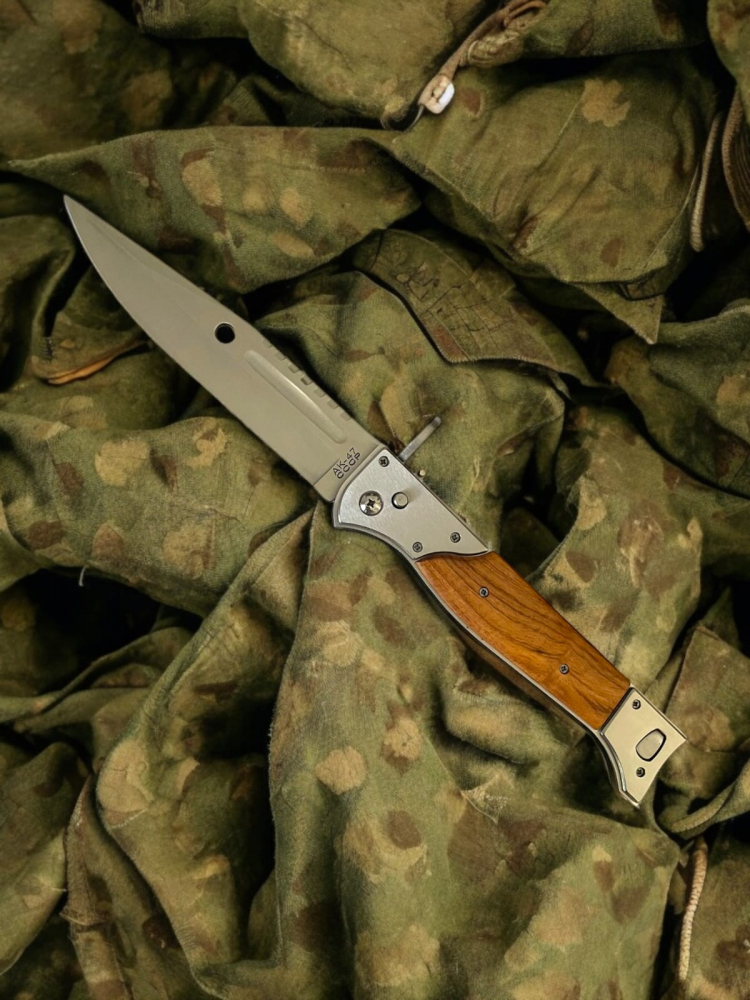 Cutit tactic militar tip baioneta, pliabil, lungime lama 11 cm, teaca camuflaj AVI-4179 [2]