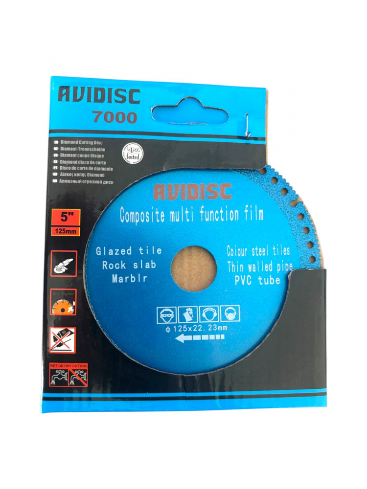 Disc diamantat 125mm, taiere universala, pentru polizor unghiular, carburi, AVI-3969 [2]