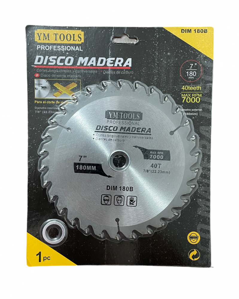 Disc pentru taiat lemnul 180mm premium 40T pentru polizor unghiular 22.23mm TS-3032 [2]