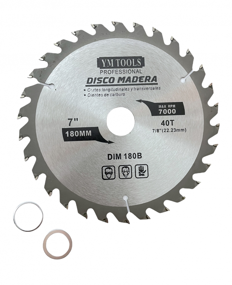 Disc pentru taiat lemnul 180mm premium 40T pentru polizor unghiular 22.23mm TS-3032 [3]