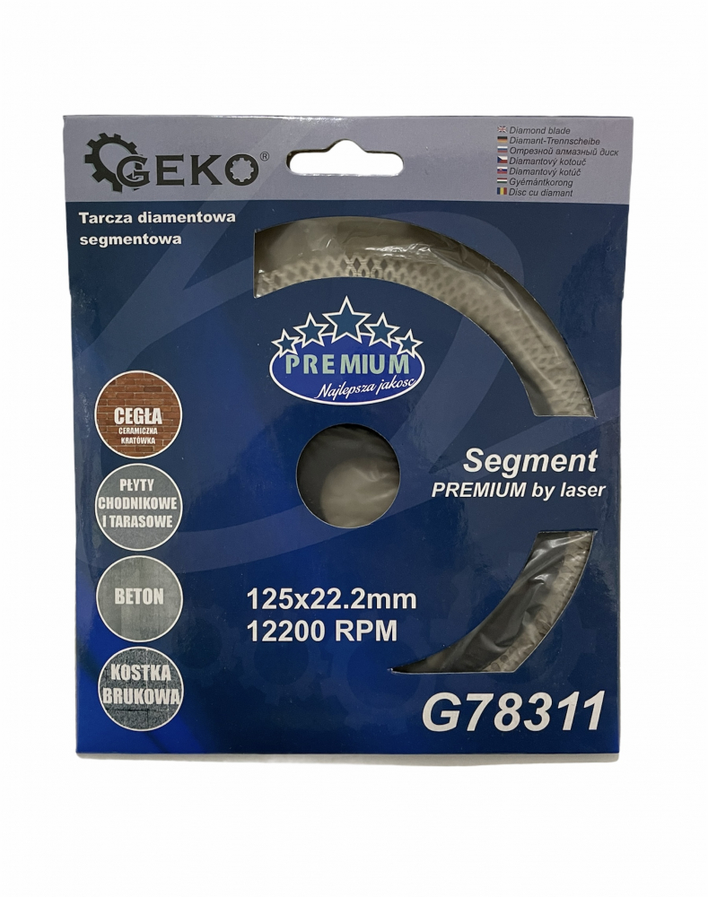 Disc diamantat turbo pentru tăiere gresie, faianță și piatră, 125 × 1.2 × 22.2 mm, 12.000 rpm, premium, albastru, AVI-2173A [2]