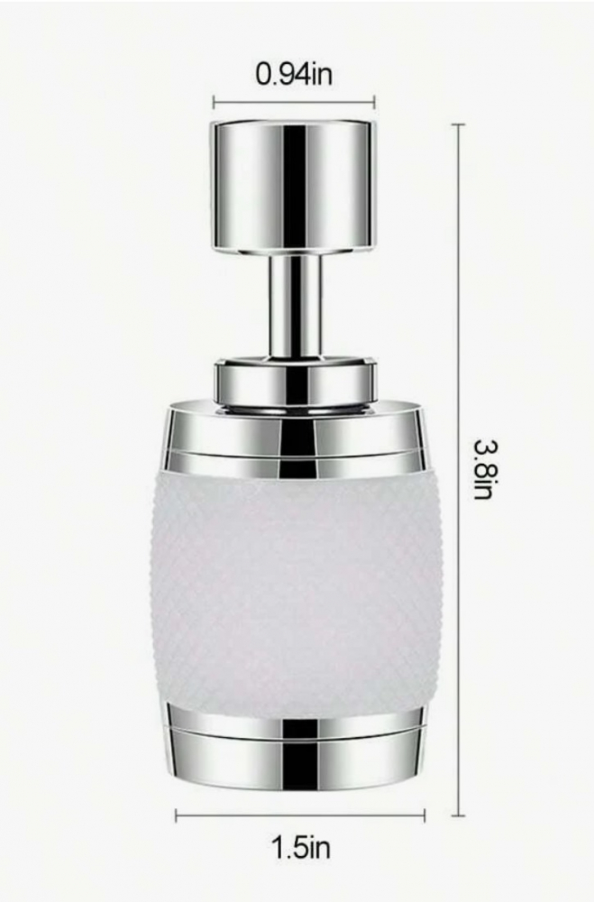 Extensie robinet cu filtrare apa, aerator, 3 moduri curgere apa, pivotant 360°, grip silicon, alb, AVI-4131 [4]