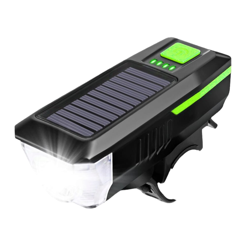 Far bicicleta, incarcare solara si USB, difuzor cu sonerii, AVI-2875 [7]