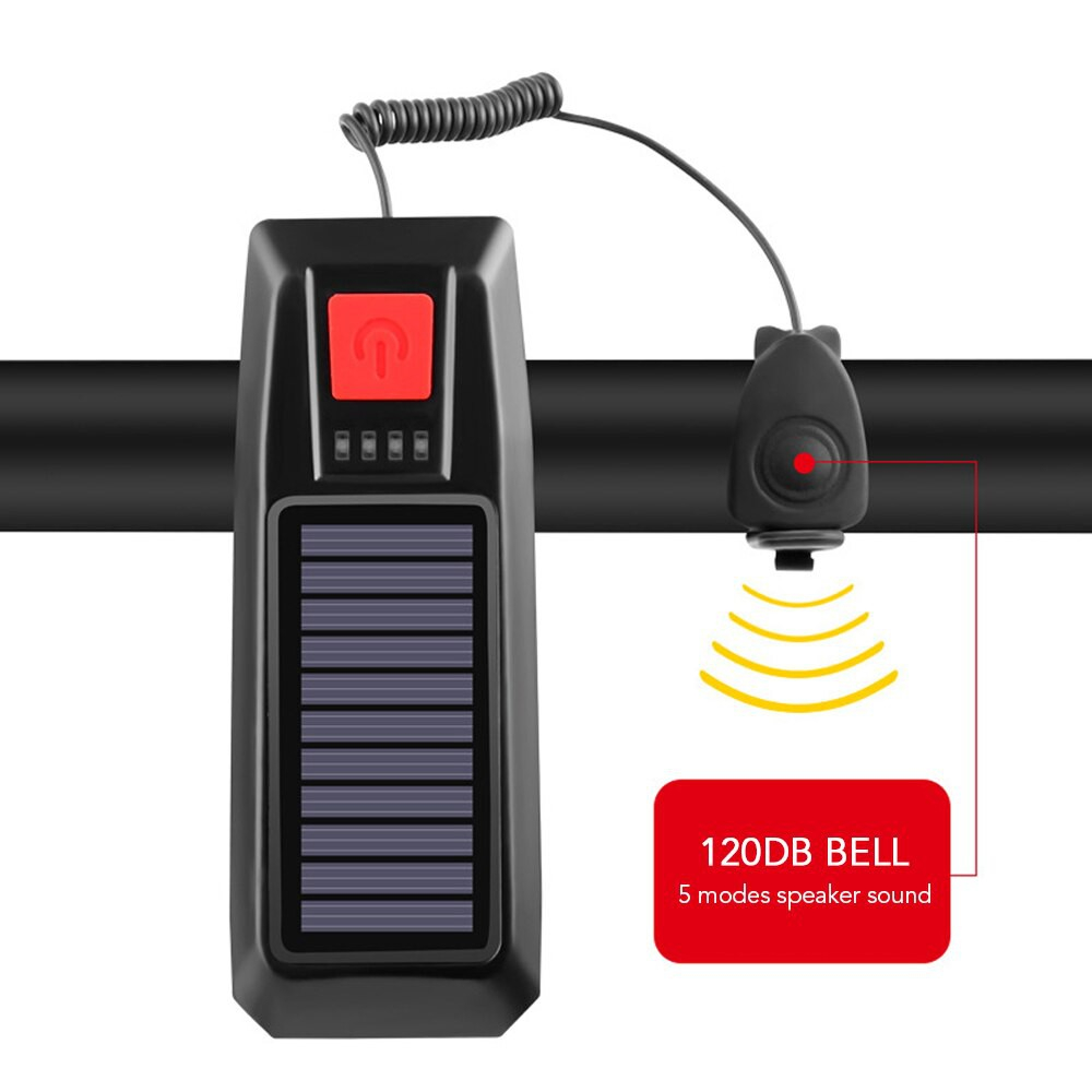Far bicicleta, incarcare solara si USB, difuzor cu sonerii, AVI-2875 [2]