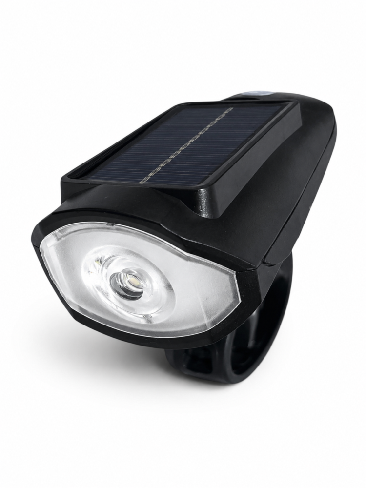 Far LED pentru bicicletă, AVI®, sonerie puternică, încărcare solară și USB-C, buton cu fir, prindere rapidă, AVI-5471 [2]