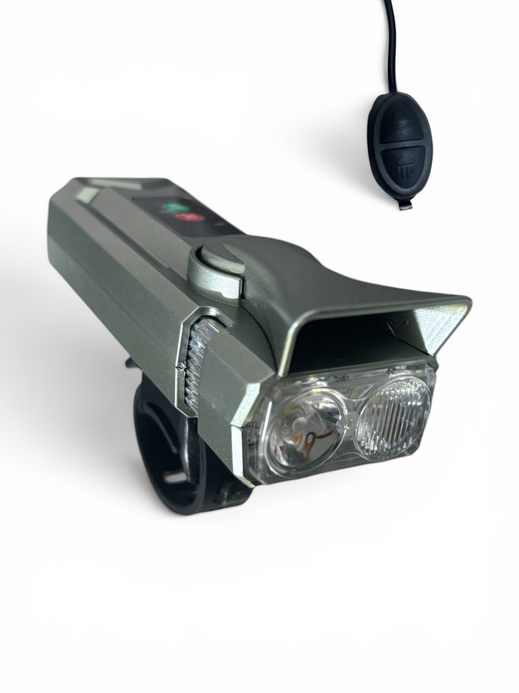 Far pentru bicicletă LED, AVI®, display digital nivel baterie, încărcare USB-C, telecomandă cu fir, claxon integrat, moduri multiple de iluminare, AVI-5430 [2]