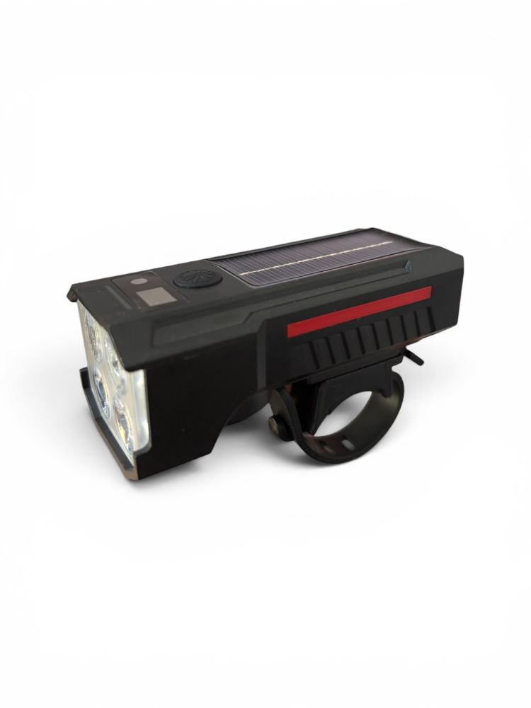 Far pentru bicicletă LED, AVI®, sonerie puternică, încărcare solară și USB-C, display digital baterie, lumină albă și roșie, AVI-5473 [4]