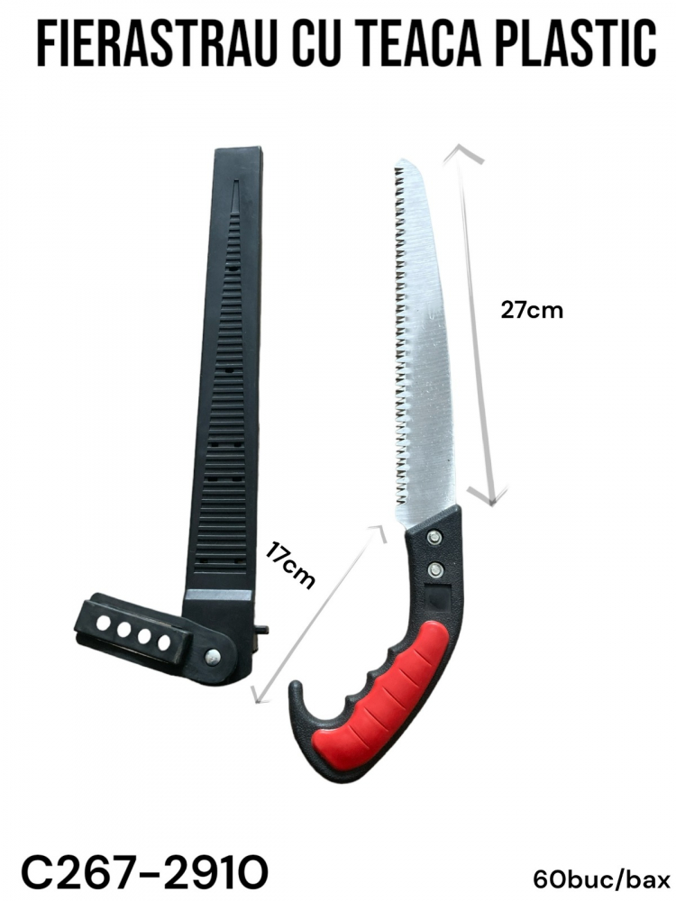 Fierastrau crengi, gradina, lama 27cm cu teaca din plastic, AVI-2910 [2]