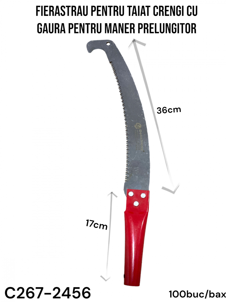 Fierastrau crengi, gradina, maner cu gaura pentru prelungitor, AVI-2456 [2]