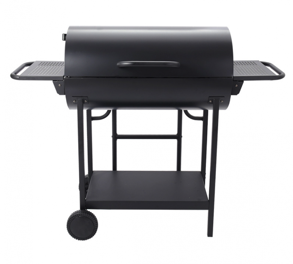 Grătar AVI® tip butoi Double Barrel, pe carbuni, 2 zone gătire, fiecare de 69,5 x 37 cm, ventilație reglabilă, rafturi, roți transport, înălțime lucru 80 cm, AVI-4998 [5]