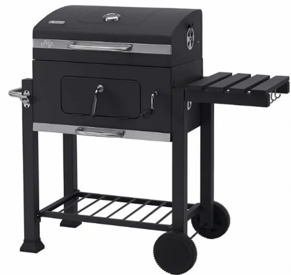 Gratar de gradina AVI® cu carbuni, suport lateral, cu termometru in capac, 61.5 x 46 cm, inaltime 100cm, AVI-4994 [5]