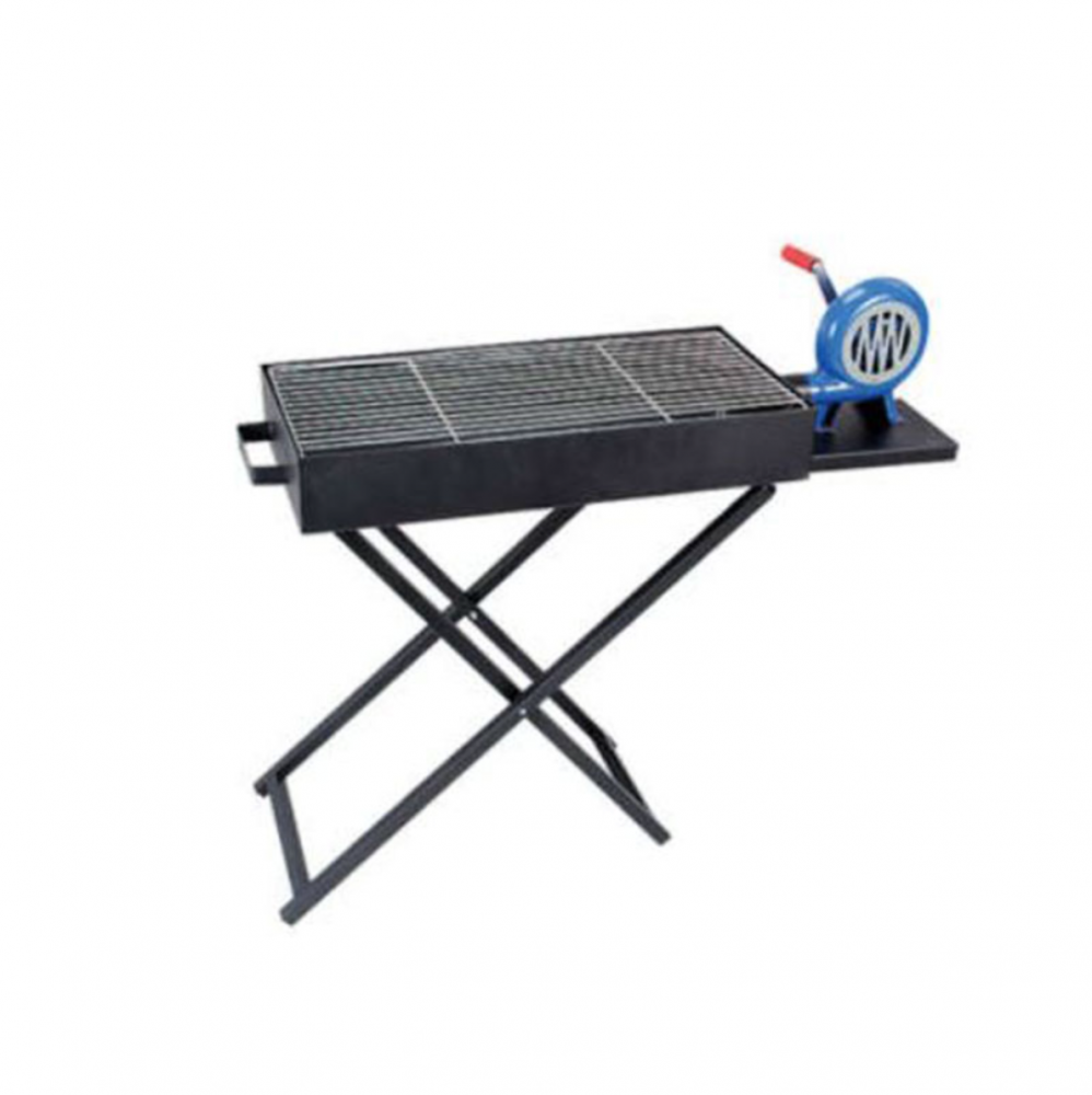 Grătar portabil AVI® pe cărbuni, 30 x 60 cm, pliabil, cu suflantă manuală, tavă cenușă, înălțime 72 cm, compact pentru camping, picnic, grădină, AVI-4992 [7]