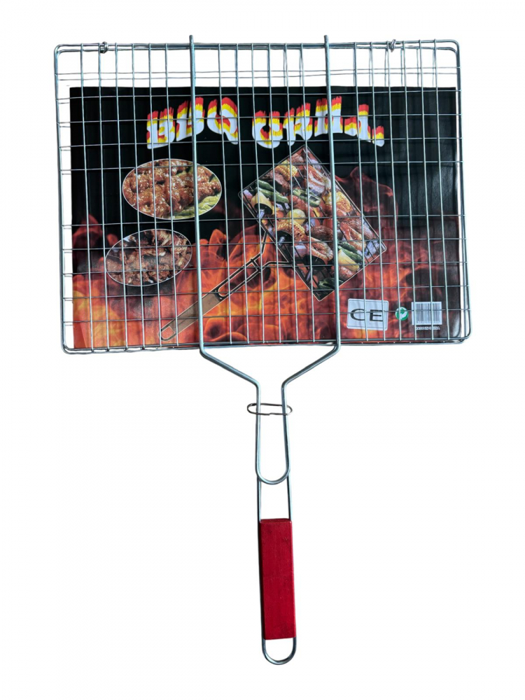 Grătar tip grill AVI® pentru carne, 69.5 x 29.5 cm, clește din inox pentru grătar, ideal pentru cărbuni, gaz sau electric, AVI-4990 [2]
