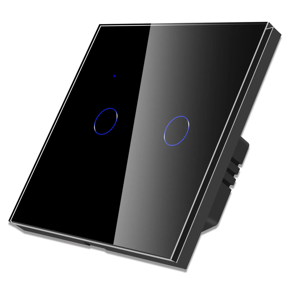 Întrerupător AVI® Smart touch Wi-Fi, 2 canale, negru, aplicatie Tuya - Smart Life AVI-4471N [1]