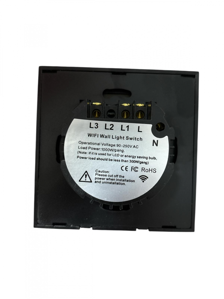 Întrerupător AVI® Smart touch Wi-Fi, 2 canale, negru, aplicatie Tuya - Smart Life AVI-4471N [2]