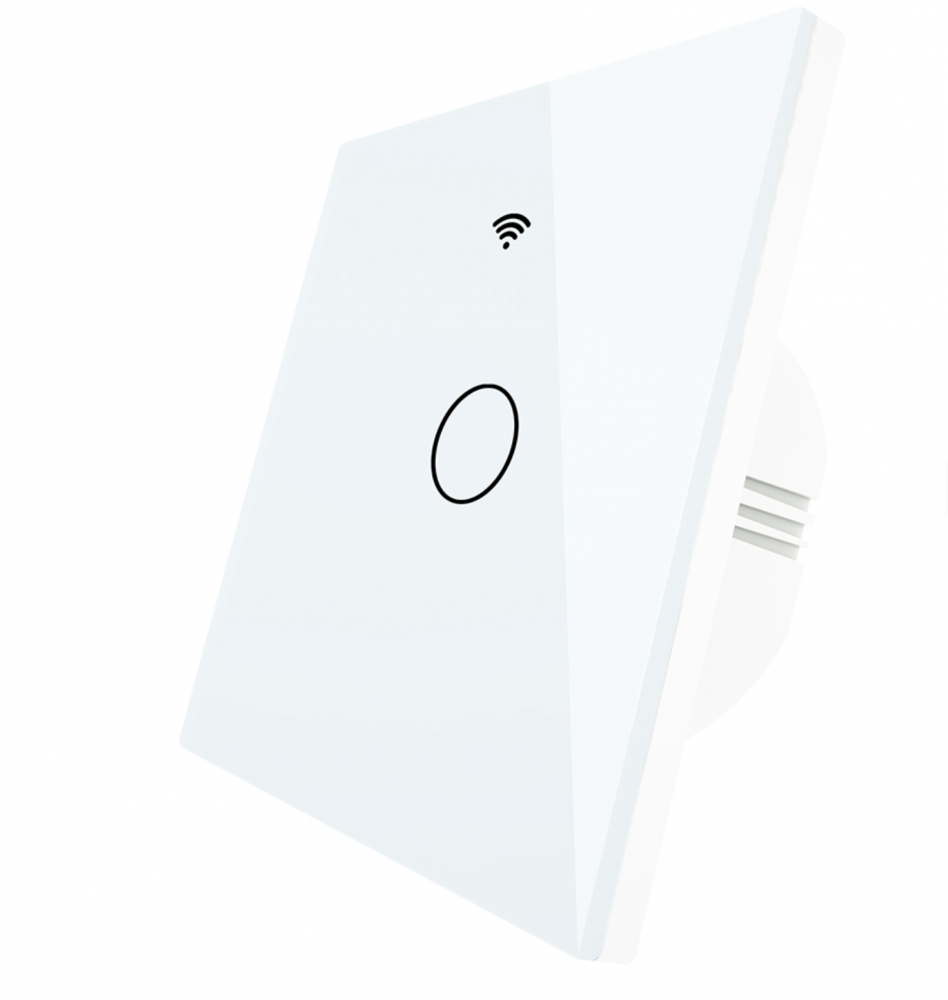 Întrerupător AVI® Smart touch Wi-Fi, 1 canal, alb, aplicatie Tuya - Smart Life, AVI-4469A [1]