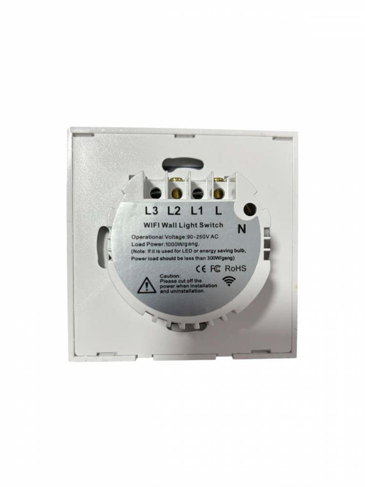 Întrerupător AVI® Smart touch Wi-Fi, 1 canal, alb, aplicatie Tuya - Smart Life, AVI-4469A [2]