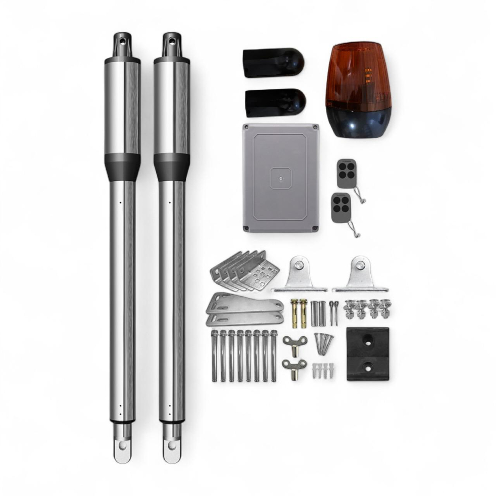 Kit automatizare porți batante AVI®, 2 motoare 40 W, 250 rpm, sarcină 200 kg/foaie, porti pana la 2 x 2.5m IP55, accesorii complete, AVI-4907 [1]