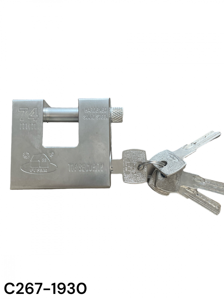 Lacat cu bolt 74 mm, bolt Ø12 mm, corp blindat din otel, 750 grame, 4 chei amprenta, AVI-1930 [4]