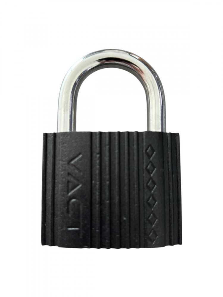 Lacăt metalic Vact 38 mm, 3 chei semilună, 110 grame, corp negru, verigă cromată, AVI-4921 [4]