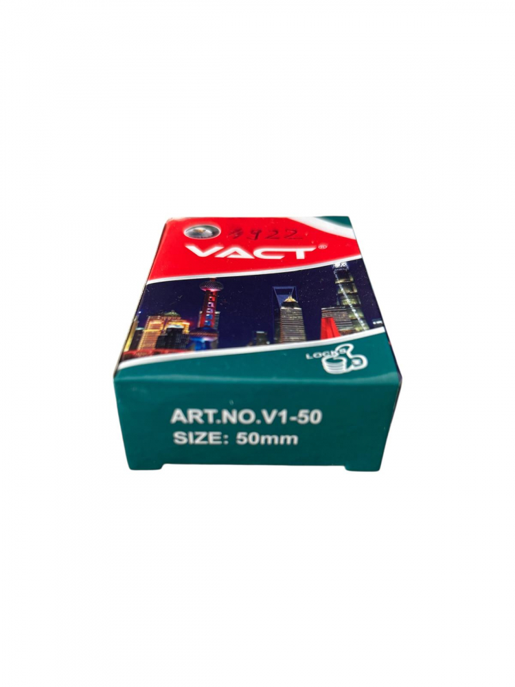 Lacăt metalic Vact 50 mm, 3 chei semilună, 190 grame, corp negru, verigă cromată, AVI-4922 [5]