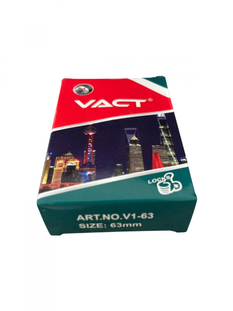 Lacăt metalic Vact 63 mm, 3 chei semilună, 400 grame, corp negru, verigă cromată, AVI-4923 [5]