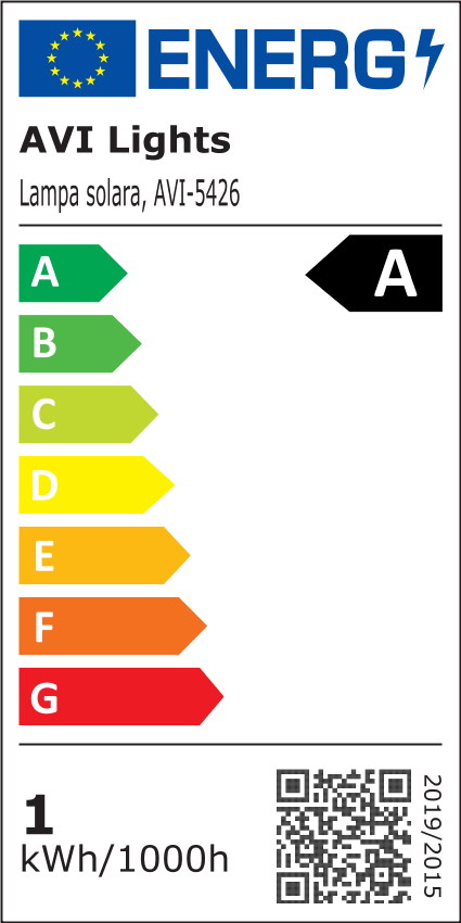 Lampă de fațadă solară, AVI®, 13.5 × 10 cm, 1W, COB cu 100 LED-uri, 600 lm, lumină albă rece, AVI-5426 [4]