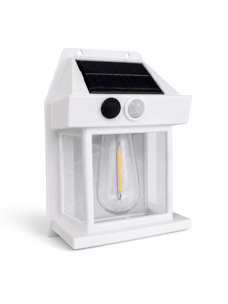 Lampă de fațadă solară, AVI®, 14 × 9.5 cm, 1W, 600 lm, acumulator 1800 mAh, lumină caldă, senzor de mișcare, AVI-5436 [3]