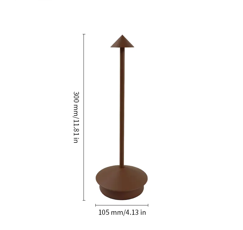 Lampa de masa LED wireless, lampa de masa reglabila cu atingere reincarcabila, lampa portabila pentru interior/exterior pentru restaurant, bar, gradina, balcon, masa de dining, maro, AVI-4597 [5]
