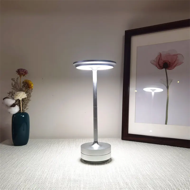 Lampa de masa LED, wireless, reincarcabila, cu trei tipuri de lumina, dimabila, cu acumulator, incarcare USB-c, alba, AVI-4599 [3]