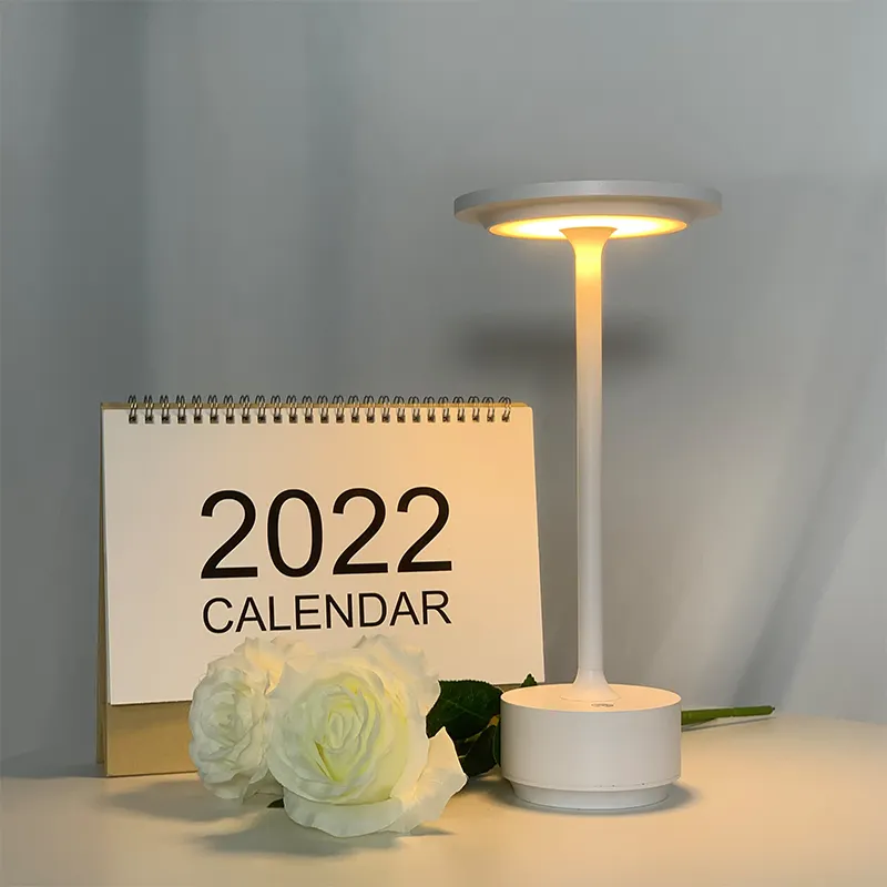 Lampa de masa LED, wireless, reincarcabila, cu trei tipuri de lumina, dimabila, cu acumulator, incarcare USB-c, alba, AVI-4599 [5]