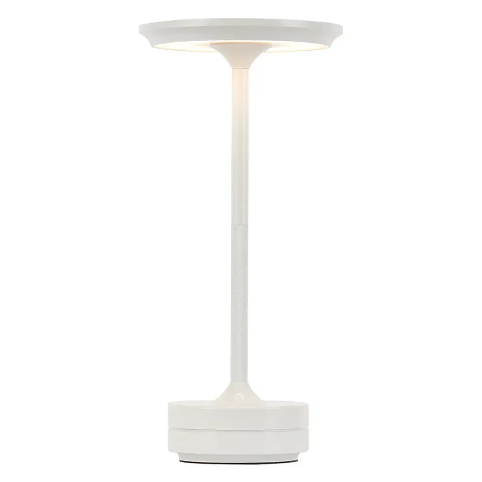 Lampa de masa LED, wireless, reincarcabila, cu trei tipuri de lumina, dimabila, cu acumulator, incarcare USB-c, alba, AVI-4599 [1]