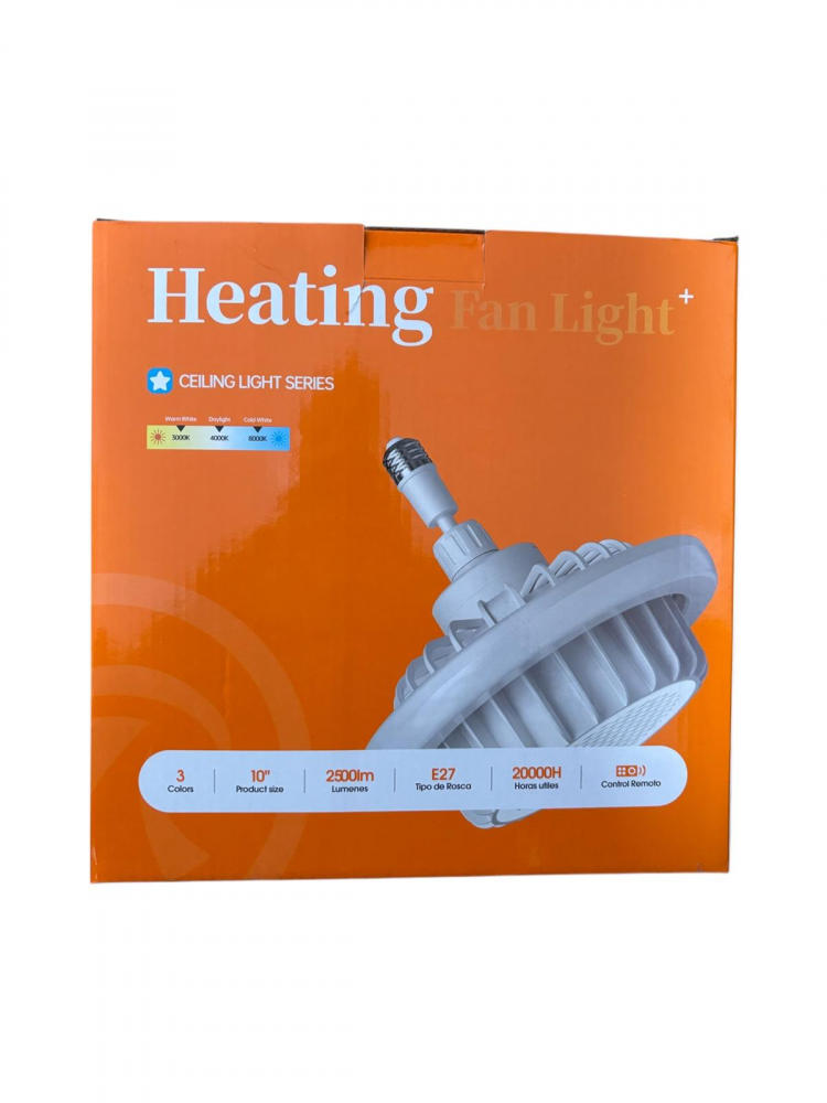 Lampa LED 20W, E27, cu incalzire, radiator 600W, telecomanda control, lumina rece, calda si neutra, Ø24.5cm, alba, AVI-4823 [8]