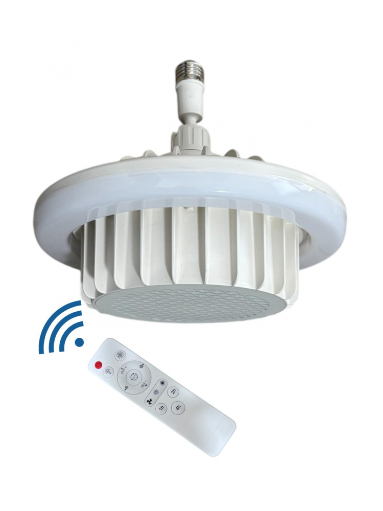 Lampa LED 20W, E27, cu incalzire, radiator 600W, telecomanda control, lumina rece, calda si neutra, Ø24.5cm, alba, AVI-4823 [2]
