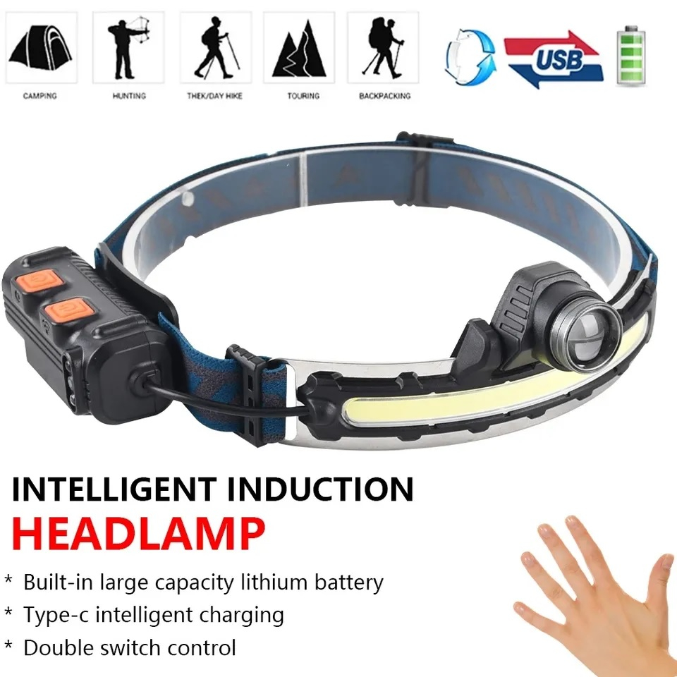 Lanterna de cap cu senzor comenzi fara atingere, banda LED si diferite moduri de iluminare, AVI-3546 [7]