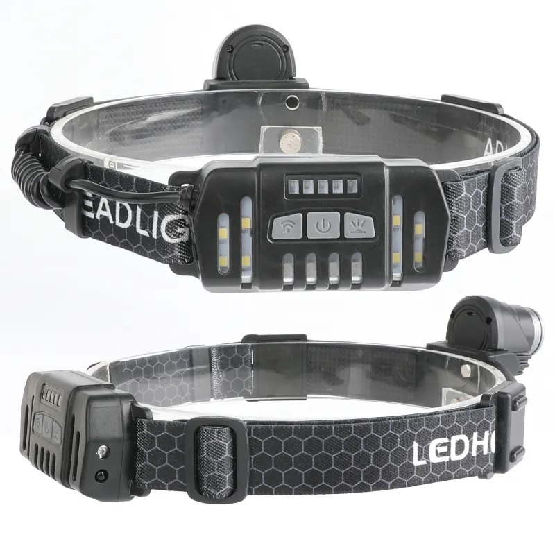 Lanterna de cap cu senzor comenzi fara atingere, banda LED si iluminare fata - spate, diferite moduri, AVI-3547 [9]