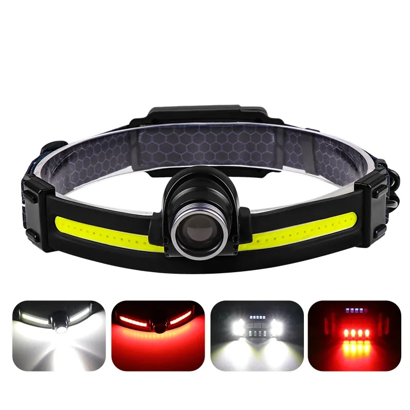 Lanterna de cap cu senzor comenzi fara atingere, banda LED si iluminare fata - spate, diferite moduri, AVI-3547 [4]