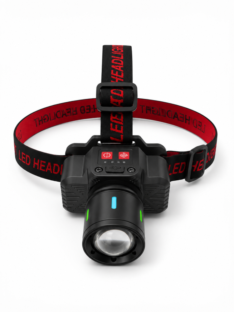 Lanternă de cap LED cu zoom, AVI®, senzor de mișcare, acumulator reîncărcabil, USB-C, focalizare reglabilă, AVI-5425 [4]