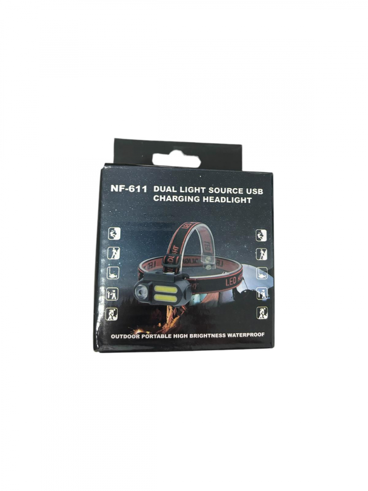 Lanterna de cap NF-611, 4 moduri, cu acumulator 3.7V - 18650, 1 x LED XPE, 2 x COB, IP 55, AVI-2858 [5]