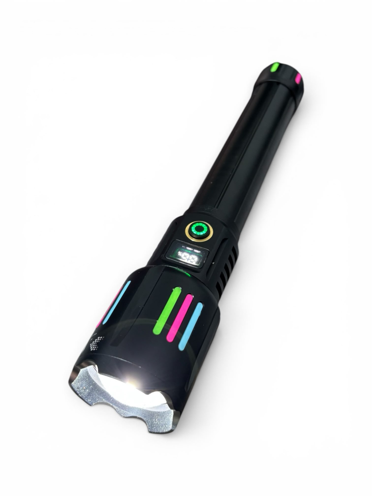 Lanternă de mână LED cu zoom, AVI®, acumulator 261350 12.000 mAh, USB-C, display digital baterie, funcție Power Bank, metalică, 25.5 cm, AVI-5418 [8]