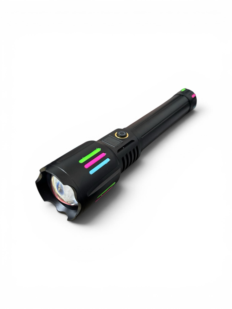 Lanternă de mână LED cu zoom, AVI®, acumulator 261350 12.000 mAh, USB-C, display digital baterie, funcție Power Bank, metalică, 25.5 cm, AVI-5418 [5]