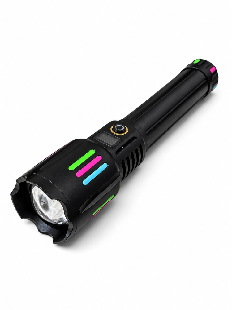 Lanternă de mână LED cu zoom, AVI®, acumulator 261350 12.000 mAh, USB-C, display digital baterie, funcție Power Bank, metalică, 25.5 cm, AVI-5418 [3]