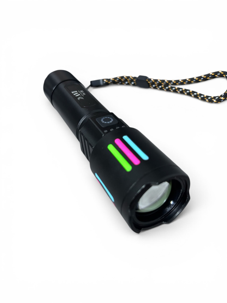 Lanternă de mână LED cu zoom, AVI®, acumulator 26650 12.000 mAh, USB-C, afișaj nivel baterie, metalică, 16.5 cm, AVI-5416 [3]