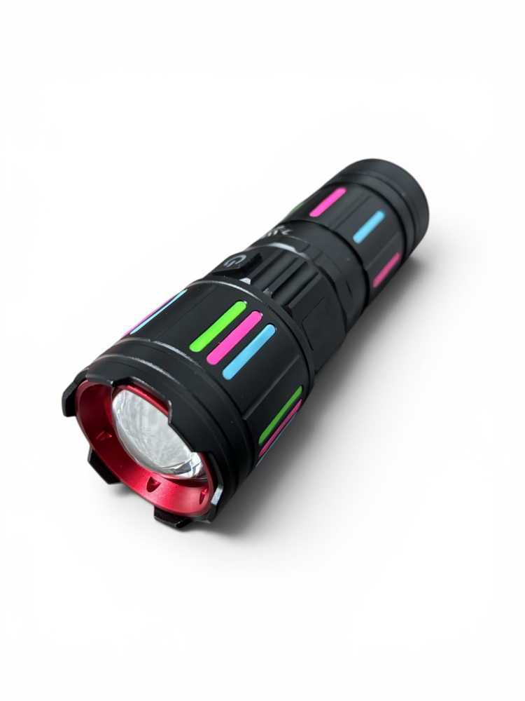 Lanternă de mână LED cu zoom, AVI®, acumulator 38650 16.800 mAh, USB-C, display digital baterie, funcție Power Bank, metalică, 16 cm, Ø5 cm, AVI-5417 [3]