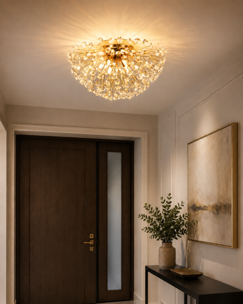 Lustră Crystal Dandelion Gold, AVI®, Ø40 cm, 6 × G9, cristale multifatetate, auriu, AVI-5555 [2]