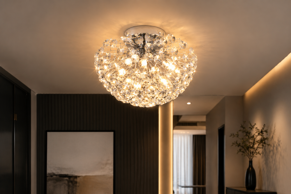 Lustră Crystal Dandelion Silver, AVI®, Ø40 cm, 5 × G9, cristale multifatetate, argintiu, AVI-5554 [2]
